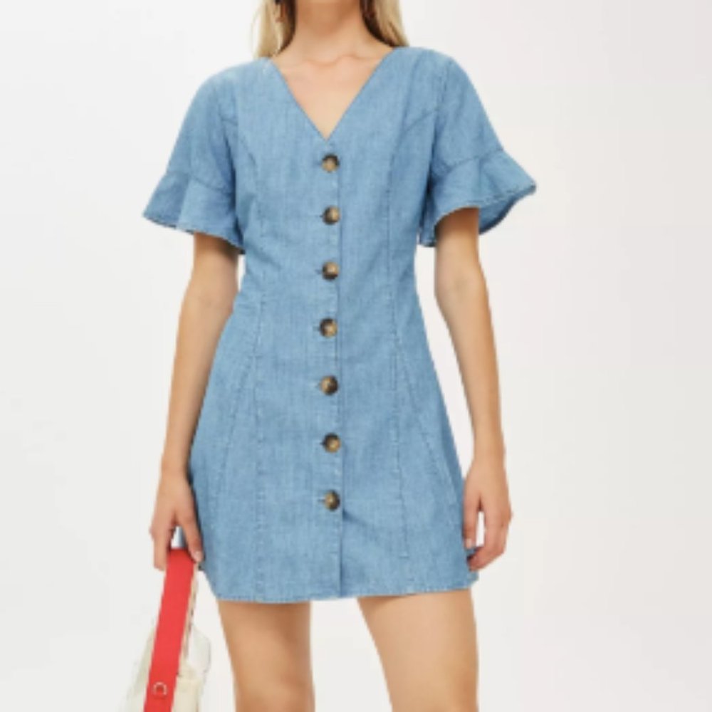 TOPSHOP Lightweight Denim Dress, Size US4